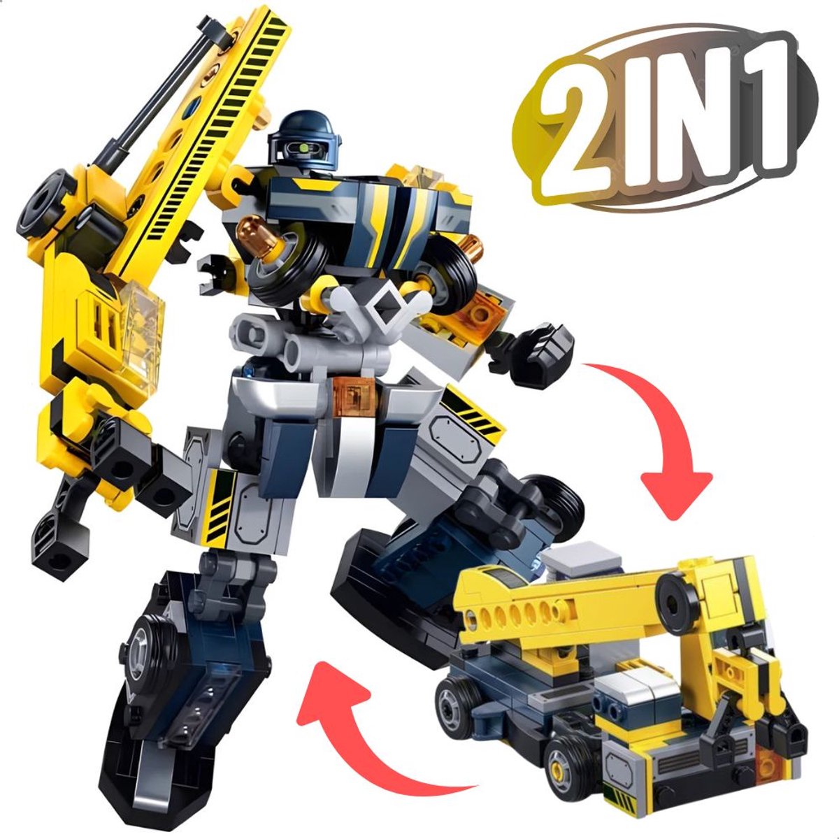   - 2 in 1 Exo Suit Robot mobiele kraan bouwset | Mecha force bouwset | Ideas expert leger modelbouw | Classic Icons Creator speelgoed technisch bouwpakket voor kinderen & volwassenen | Bouwdoos met 246 bloks